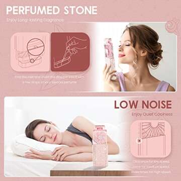 Chic Rechargeable Bling Handheld Fan for Women - Pink