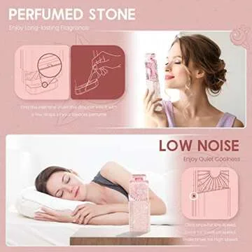 Chic Rechargeable Bling Handheld Fan for Women - Pink