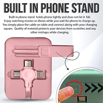 Joyful Bytes 3-in-1 Retractable Fast Charge Cable with Stand