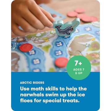 SimplyFun Arctic Riders - Educational & Fun Math Games for Kids - Practice Your Addition & Subtracti...