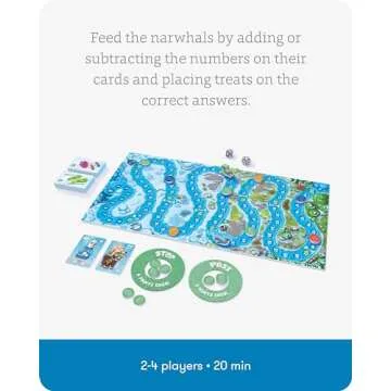 SimplyFun Arctic Riders - Educational & Fun Math Games for Kids - Practice Your Addition & Subtraction Skills - 2 to 4 Players, for Kids 7 & Up