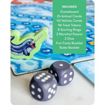 SimplyFun Arctic Riders - Educational & Fun Math Games for Kids - Practice Your Addition & Subtraction Skills - 2 to 4 Players, for Kids 7 & Up