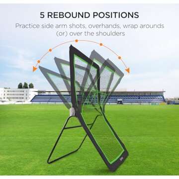 ZivPlay Lacrosse Rebounder for Backyard Lacrosse Bounce Back Net Volleyball Rebounder Net for Lax and Volleyball Practice Five Rebound Angles Includes Ball