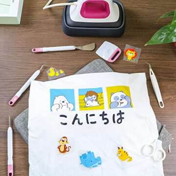 Basic Tools Set Craft Weeding Vinyl Tools Set, BIZK 6pcs Cardstock Crafting Tools Kit for Cricut 631 651 751 Vinyl (Pink)