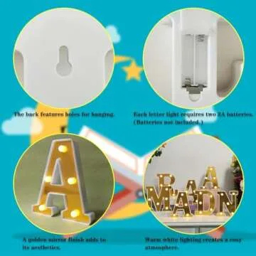 Fadraney Ramadan LED Letter Lights for Elegant Party Decor