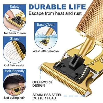 candyfouse Hair Clippers for Men, Rechargeable Beard Trimmer with 4 Limit Combs, Grooming Kit for Barbers Haircut, USB Type-C Charging, Professional Shaver Gifts