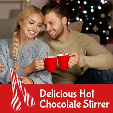 Candy Cane Peppermint Spoons – Pack of 24 Stunning Candy Cane Spoons – Perfect Christmas Candy – Delicious and Colorful Peppermint Candy – Ideal for Hot Chocolate on Christmas Eve