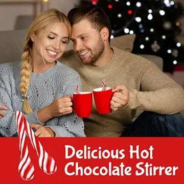 Candy Cane Peppermint Spoons – Pack of 24 Stunning Candy Cane Spoons – Perfect Christmas Candy – Delicious and Colorful Peppermint Candy – Ideal for Hot Chocolate on Christmas Eve