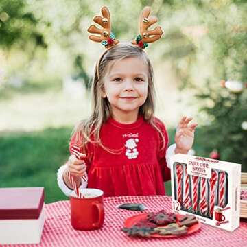 Candy Cane Peppermint Spoons – Pack of 24 Stunning Candy Cane Spoons – Perfect Christmas Candy – Delicious and Colorful Peppermint Candy – Ideal for Hot Chocolate on Christmas Eve
