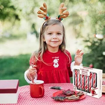 Candy Cane Peppermint Spoons – Pack of 24 Stunning Candy Cane Spoons – Perfect Christmas Candy – Delicious and Colorful Peppermint Candy – Ideal for Hot Chocolate on Christmas Eve