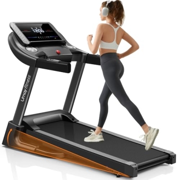UMAY Folding Treadmill with Inclines & Pulse Sensors