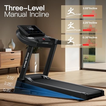 UMAY Folding Treadmill with Inclines & Pulse Sensors
