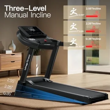 UMAY Folding Treadmill with Inclines & Pulse Sensors