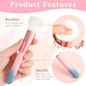 Makeup Brush Set with Case - 12 Pcs Makeup Brush Sets for Foundation Beauty Eyeshadow Blush Powder C...