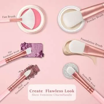 Makeup Brush Set with Case - 12 Pcs Makeup Brush Sets for Foundation Beauty Eyeshadow Blush Powder Concealer Contour Brushes Kit with Black Case