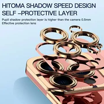 Naiadiy Pro Grade Luxury Plating Series Case Designed for iPhone 14 Pro Max 6.7 Inch 2022, Camera Lens Protection, Simple Style Gold Electroplated Soft Phone Case - Pink