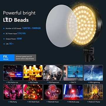 Neewer RGB LED Softbox Lighting Kit with 2.4G Remote: 2-Pack 48W Dimmable LED Light Head with 3200~5600K/CRI95+/360°Full Color/10 Scene Effect with Softbox, Stand and Carry Bag for Studio Photography