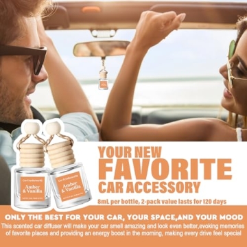HoogaLife Car Air Freshener Diffuser - Amber & Vanilla Aroma