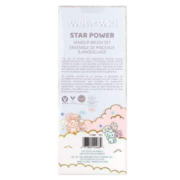 wet n wild Little Twin Stars Star Power Makeup Brush Set, Buildable & Blendable Multifunctional Seamless Application, Cruelty-Free & Vegan Feathery Soft Bristles
