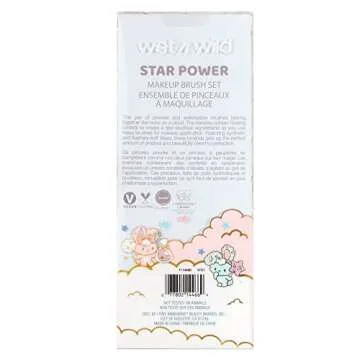 wet n wild Little Twin Stars Star Power Makeup Brush Set, Buildable & Blendable Multifunctional Seamless Application, Cruelty-Free & Vegan Feathery Soft Bristles