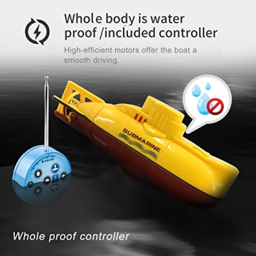 GoolRC Mini RC Submarine Remote Control Waterproof Diving Toy