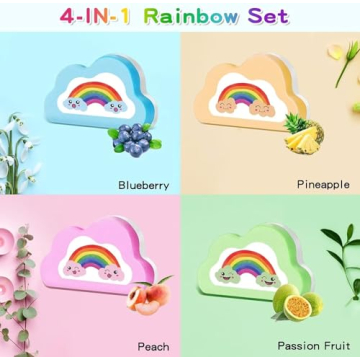 Rainbow Bath Bombs Gift Set for Kids - 4 Organic Fun Bombs