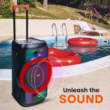 Pyle Audio Large Bluetooth Party Speaker - Big Bluetooth Speaker with True Wireless Stereo System - Enjoy Powerful Bass and Clear Treble - Portable Big Speaker - PPHP1979-160W