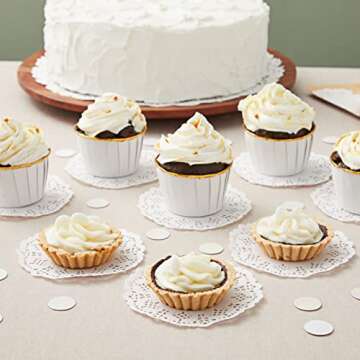 Juvale 1000 Pack White 4 Inch Paper Lace Doilies for Desserts, Weddings, Baby Showers, Table Decor