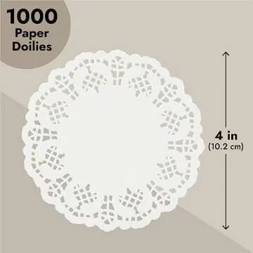 Juvale 1000 Pack White 4 Inch Paper Lace Doilies for Desserts, Weddings, Baby Showers, Table Decor