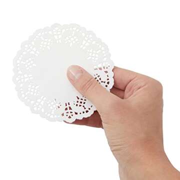 Juvale 1000 Pack White 4 Inch Paper Lace Doilies for Desserts, Weddings, Baby Showers, Table Decor