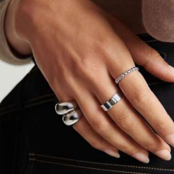 NOKMIT Chunky Dome Rings - Bold and Stylish 14K Gold Gold Filled Jewelry for Women