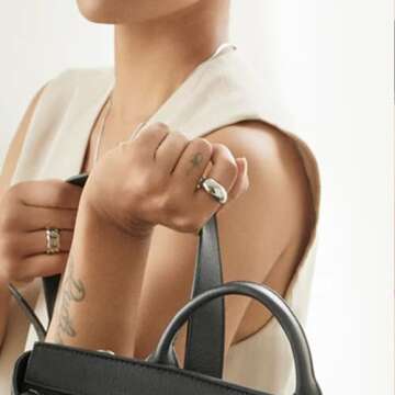 NOKMIT Chunky Dome Rings for Women - 14K Gold Filled Jewelry