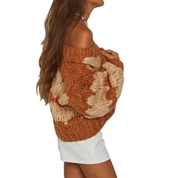 Women Y2K Crochet Cardigan Sweater Crop Long Sleeve