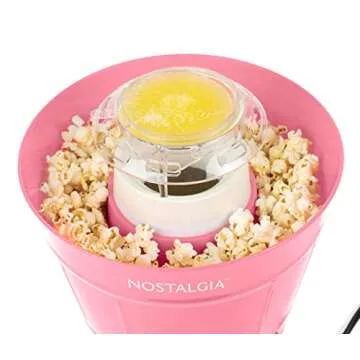 Nostalgia Hot Air Electric Popcorn Bucket with Lid, 24 Cup, Healthy Oil Free Popcorn