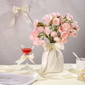 Double Faced Ivory Ribbon 1 Inch 30 Yards Cream Satin Ribbon for Gift Wrapping Crafts Flower Bouquet Hair Bows Wedding Party Graduate Valentine's Day Mother's Day Decorations