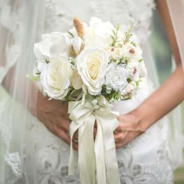 Double Faced Ivory Ribbon 1 Inch 30 Yards Cream Satin Ribbon for Gift Wrapping Crafts Flower Bouquet Hair Bows Wedding Party Graduate Valentine's Day Mother's Day Decorations