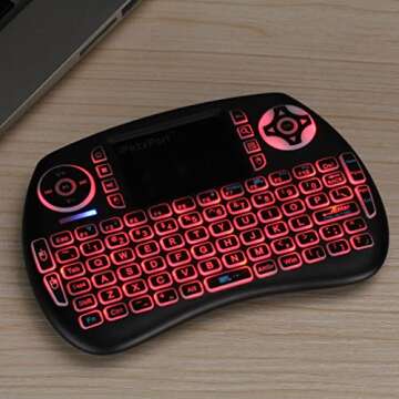 iPazzPort Wireless Mini Keyboard with Touchpad for Android TV Box and Raspberry Pi 3 and HTPC KP-810-21S Black