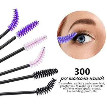 Disposable Mascara Wands, 300 Pcs Teenitor Eyelash Brushes Set Eyebrown Makeup Brush Applicators Kit For Thick Or Thin, Long Or Short Eye Lashes