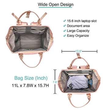 Keyron Laptop Backpack 15.6 Inch Wide Open Computer Backpack Laptop Bag College Rucksack Water Resis...