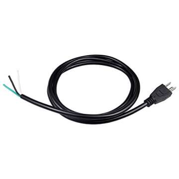 Pinfox 6ft 16 Gauge 3 Prong Heavy Duty Replacement Power Supply Cord Cable 110V 115V 120V Pigtail for Universal AC Appliance, NEMA 5-15 Plug US SJT 16AWG (12A)