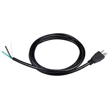 Pinfox 6ft 16 Gauge 3 Prong Heavy Duty Replacement Power Supply Cord Cable 110V 115V 120V Pigtail for Universal AC Appliance, NEMA 5-15 Plug US SJT 16AWG (12A)