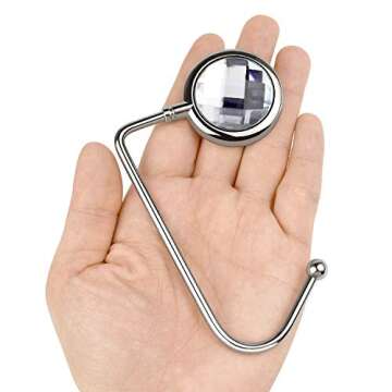 Thyores 2 Pack Metal Purse Hook Hanger, Purse Table Hook Holder Bag Hanger, Handbag Storage Decor Table Hook for Women