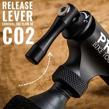 Pro Bike Tool Co2 Inflator with Storage Cartridge Can Quick, Easy & Safe - for Presta & Schrader - Bike Tyre Pump for Road & Mountain Bike - Co2 Cartridges Not Included