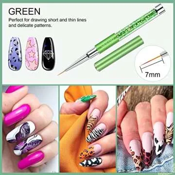Saviland 6pcs Nail Art Liner Brushes Set: Nail Gel Polish Painting Nail Art Design Brush Pen Set wit...