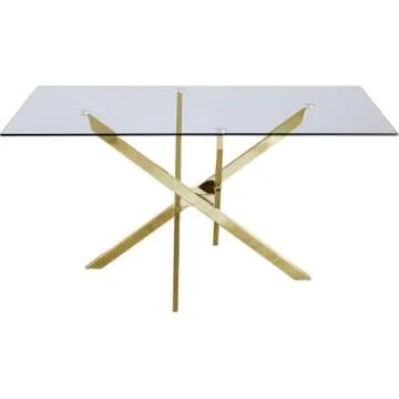 Stylish Meridian Furniture Xander Dining Table - Glass Top