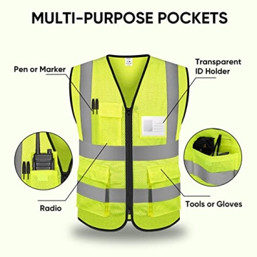 TICONN High Visibility Reflective Safety Vest for All Occasions