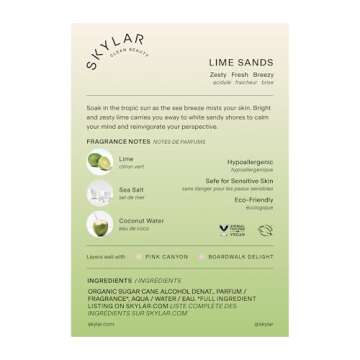 Skylar Lime Sands Eau de Parfum - Hypoallergenic & Clean Perfume for Women & Men, Vegan & Safe for S...