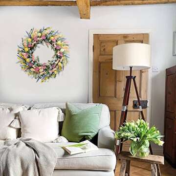 Egolot 24 Inch Colorful Flower Wreath for Every Occasion