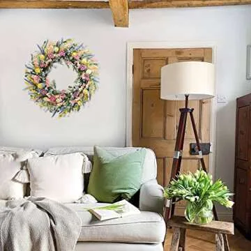 Egolot 24 Inch Colorful Flower Wreath for Every Occasion