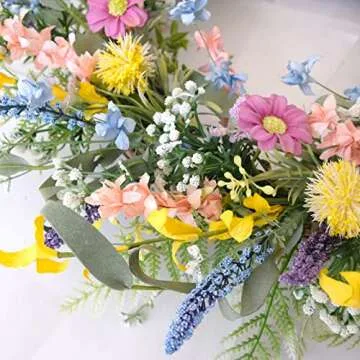 Egolot 24 Inch Colorful Flower Wreath for Every Occasion